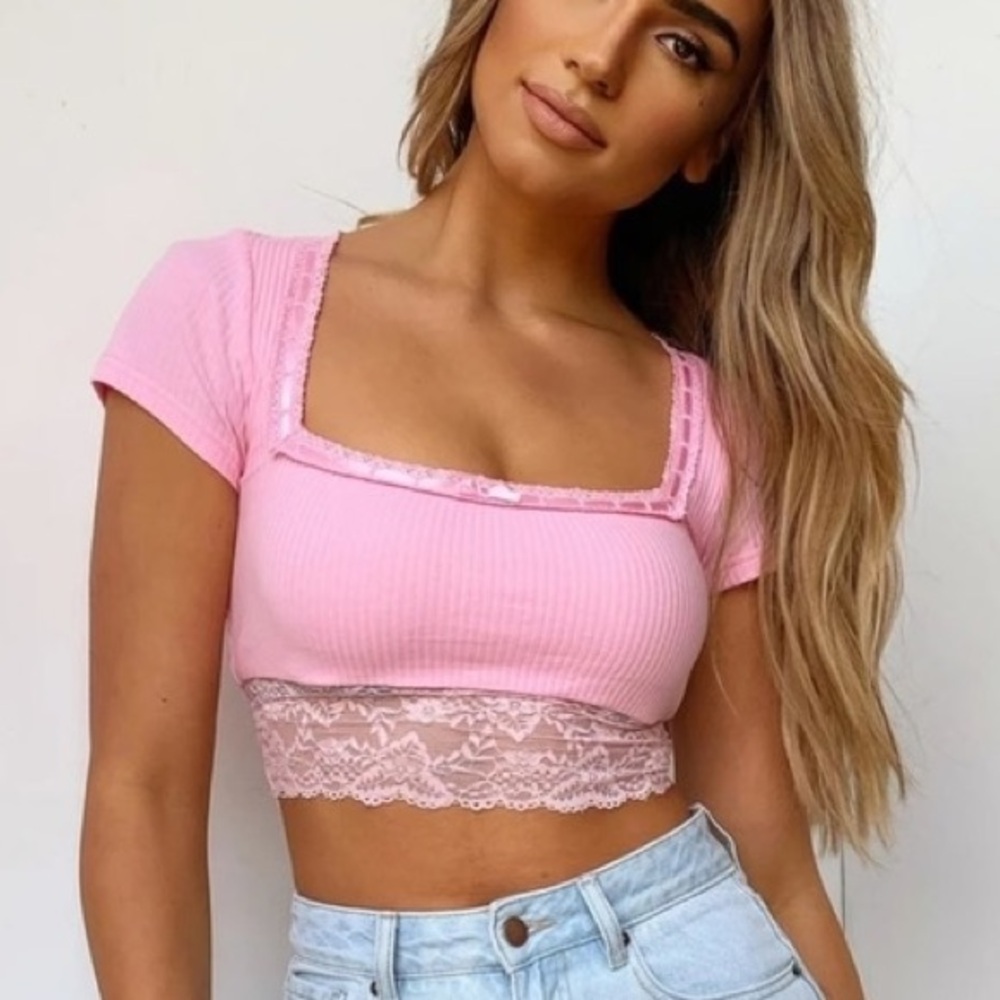 Pink tigermist top